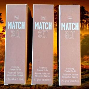 🏝️ QTY 3 MATCH SET FINISHING POWDER TO GO Loose Powder & Brush in One New Disc.